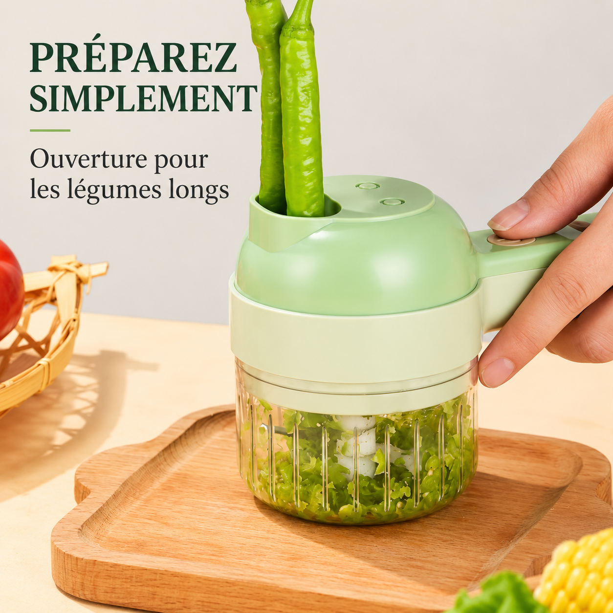 Coupe-légumes Culinart présenté pendant une préparation.